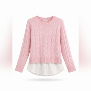 Pink Cable Knit Sweater